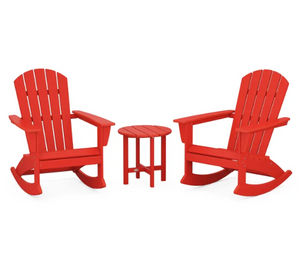 POLYWOOD® Nautical 3-Piece Vibrant Adirondack Rocking Chair Set