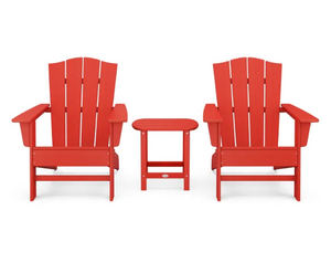 POLYWOOD® Wave 3-Piece Vibrant Adirondack Chair Set