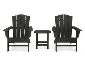 POLYWOOD® Wave 3-Piece Adirondack Chair Set