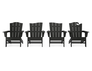 POLYWOOD® Wave Collection 4-Piece Adirondack Chair Set