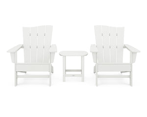 POLYWOOD® Wave 3-Piece Vintage Adirondack Chair Set